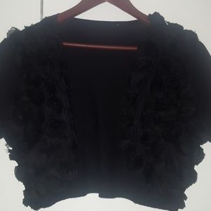 Half black flower sweater